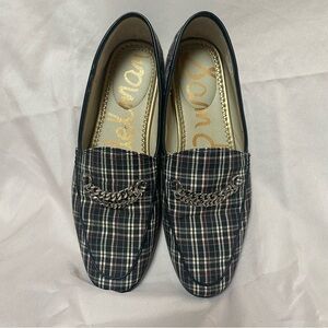 Sam Edelman LORENZO Plaid Loafers with Chain Women's Size US 8.5 Dark Academia